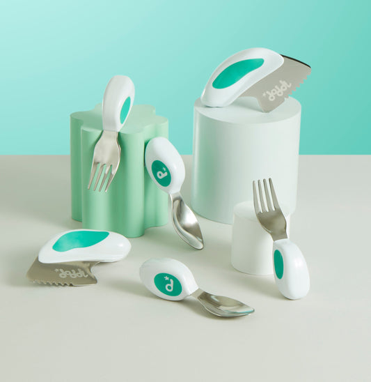 Toddlerių įrankių rinkinys Aqua šakutė + šaukštas + peilis