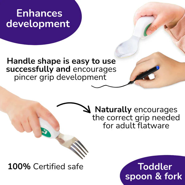 Toddlerių įrankių rinkinys Dusky Rose šakutė + šaukštas + peilis