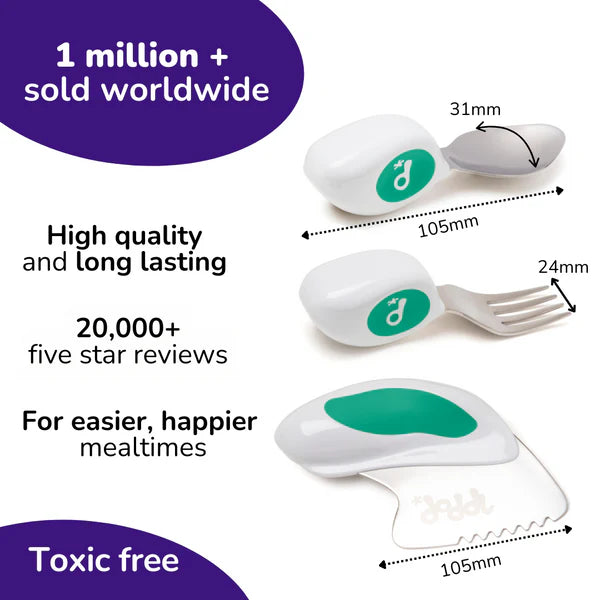 Toddlerių įrankių rinkinys Dusky Rose šakutė + šaukštas + peilis